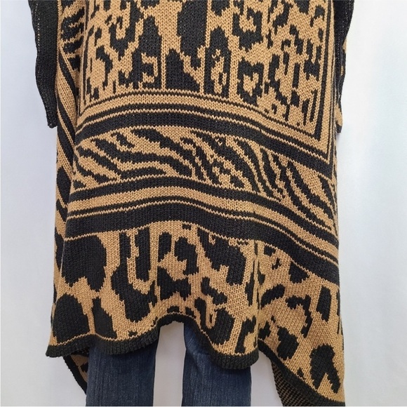Calvin Klein Sweater Duster Cardigan Zebra Leopard - Picture 6 of 14